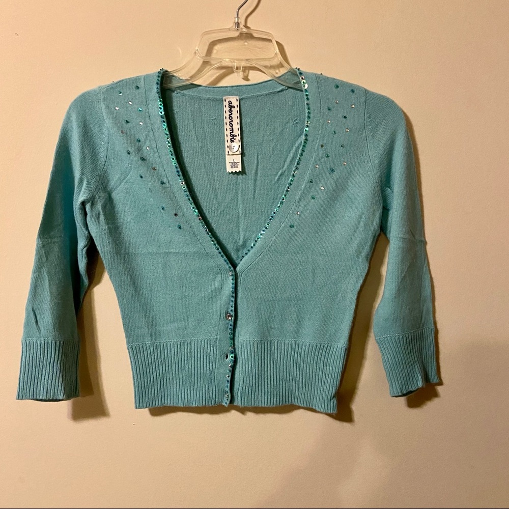 NWOT y2k vintage Abercrombie crop cardigan size Large
